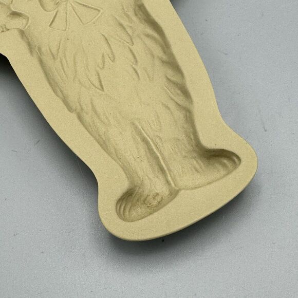 Vtg Brown Bag Cookie Art Mold Jingle Cat Holding Bells 1995 Hill Design Holiday - Picture 4 of 6